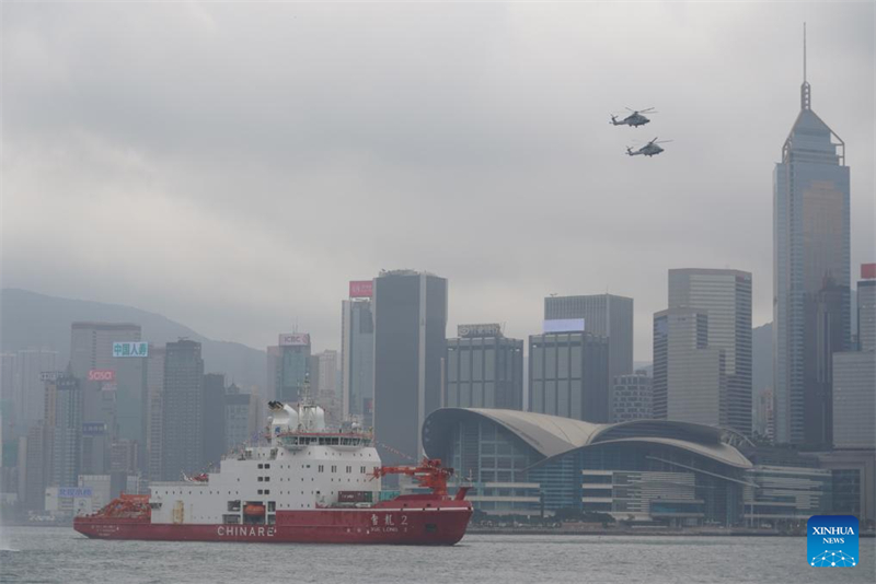 Το πρώτο εγχώριο πολικό παγοθραυστικό Σουελόνγκ 2 της Κίνας επισκέπτεται την Ειδική Διοικητική Περιφέρεια του Χονγκ Κονγκ
