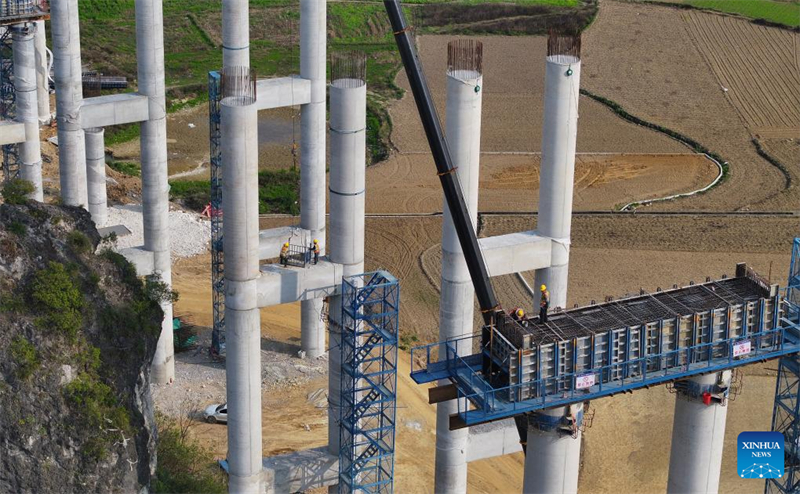 Το εργοτάξιο του αυτοκινητόδρομου που συνδέει το Yufeng με το Yizhou στην επαρχία Guangxi της Κίνας
