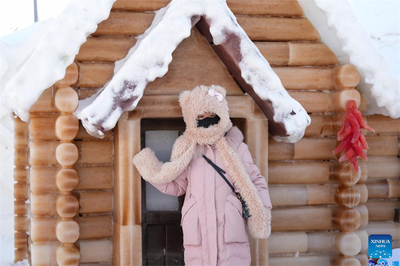 Γλυπτά πάγου βαμμένα με φυτικές χρωστικές ουσίες φέρνουν χρώμα στο Πάρκο Πάγου και Χιονιού της πόλης Χαρμπίν